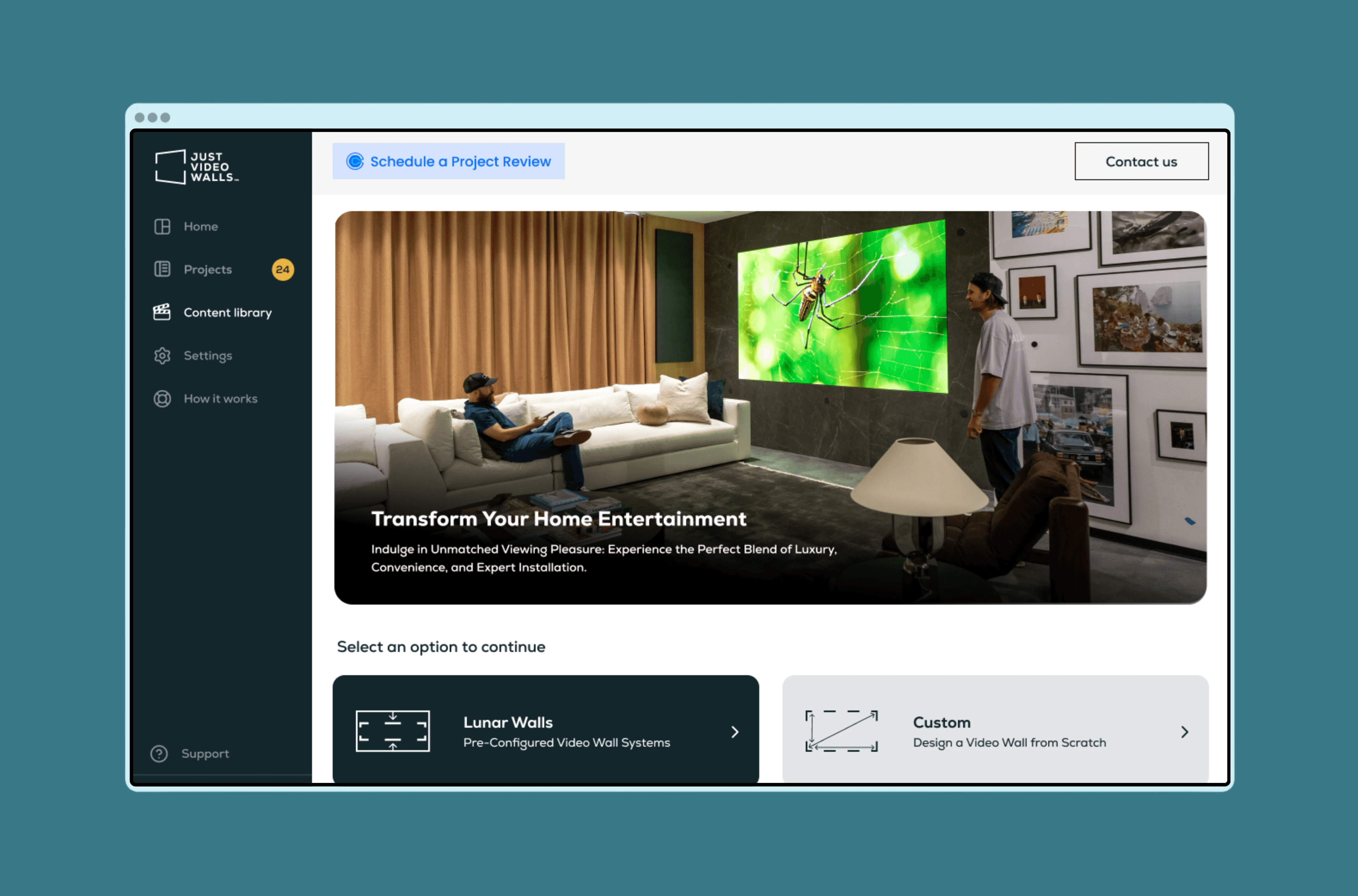 Just Video Walls Dashboard
