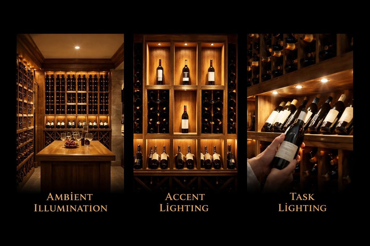 Wine cellar lighting and display
