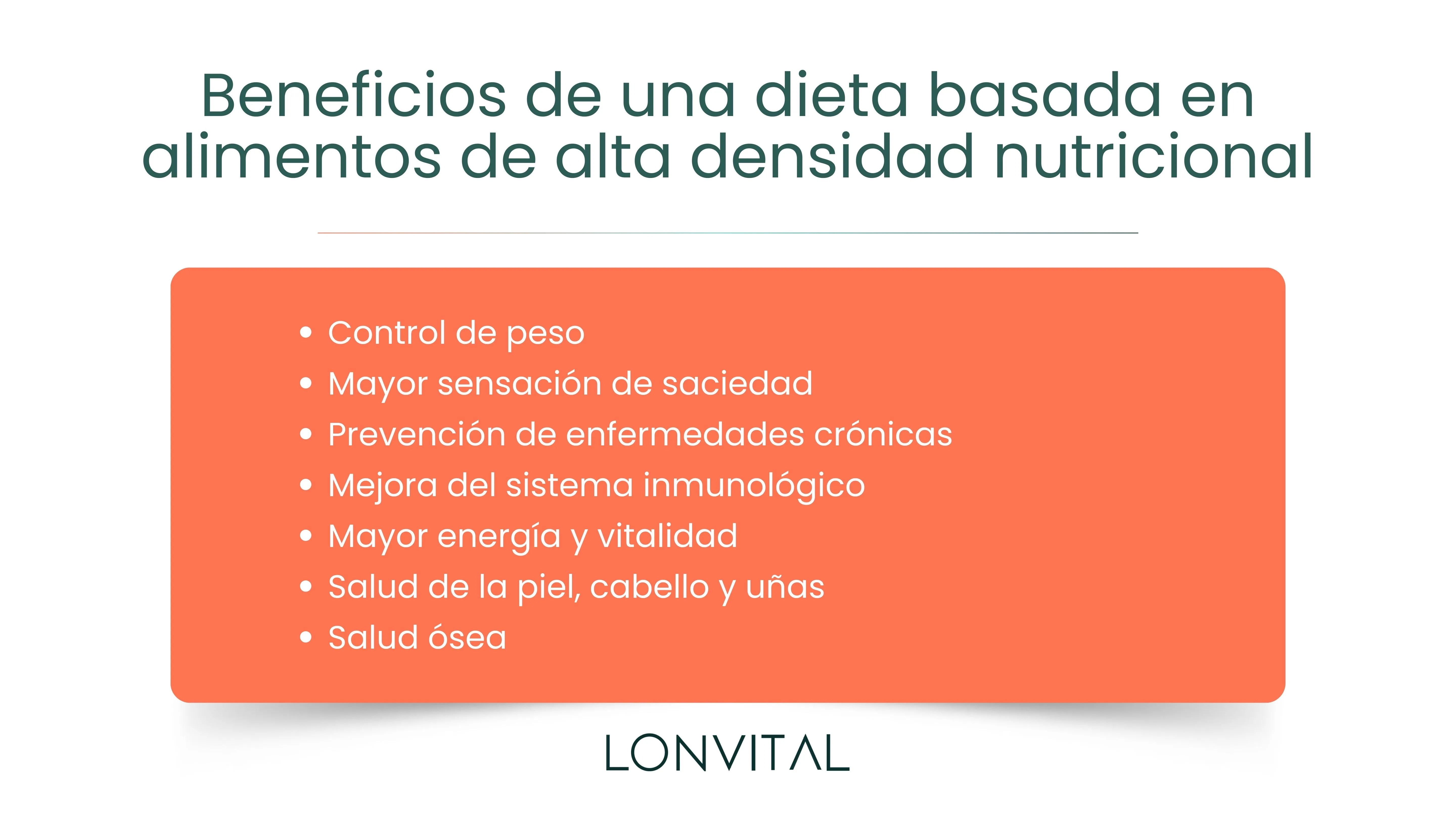 Beneficios de una dieta basada en alimentos de alta densidad nutricional