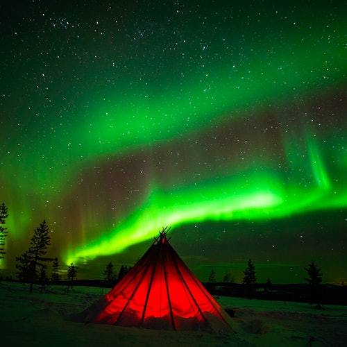 Cahaya Utara di Rovaniemi, Lapland