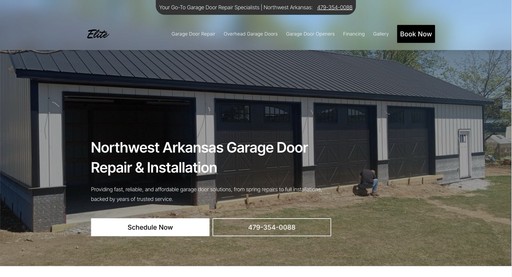 Custom Website Images Design By Moores Designs - Servicing Northwest Arkansas Businesses Elite Garage Door NWA