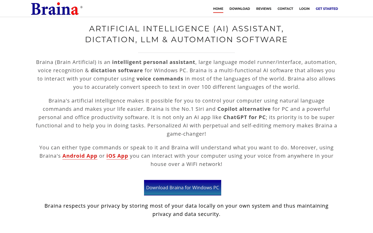 Braina product screenshot