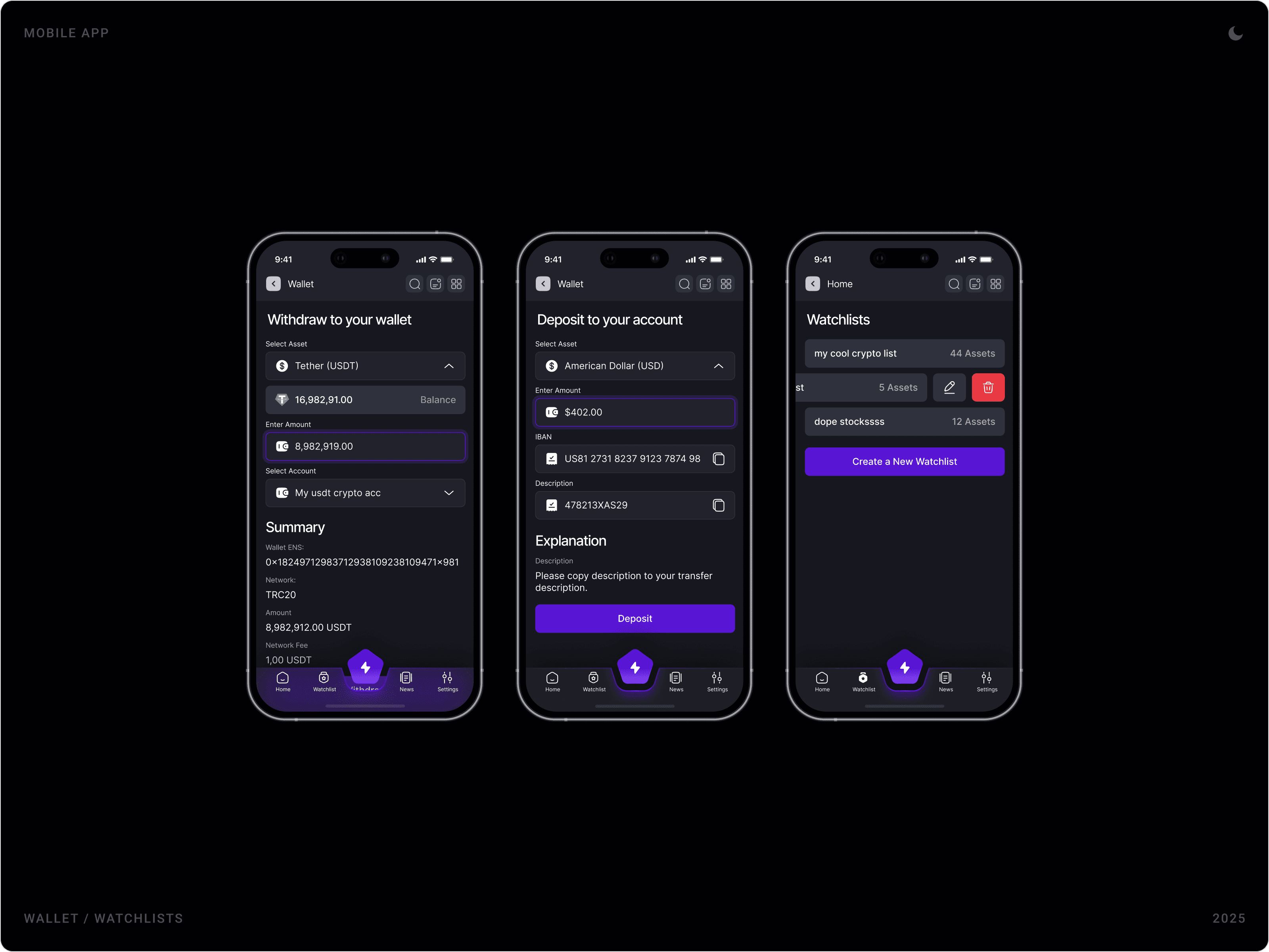 Professional Crypto Withdrawal Screen Design