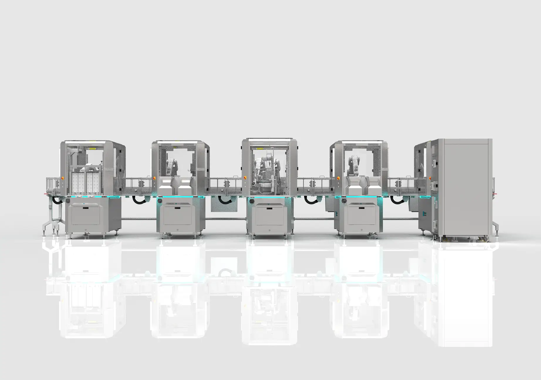 MicroFactory Assembly Line with a 5 modules configuration
