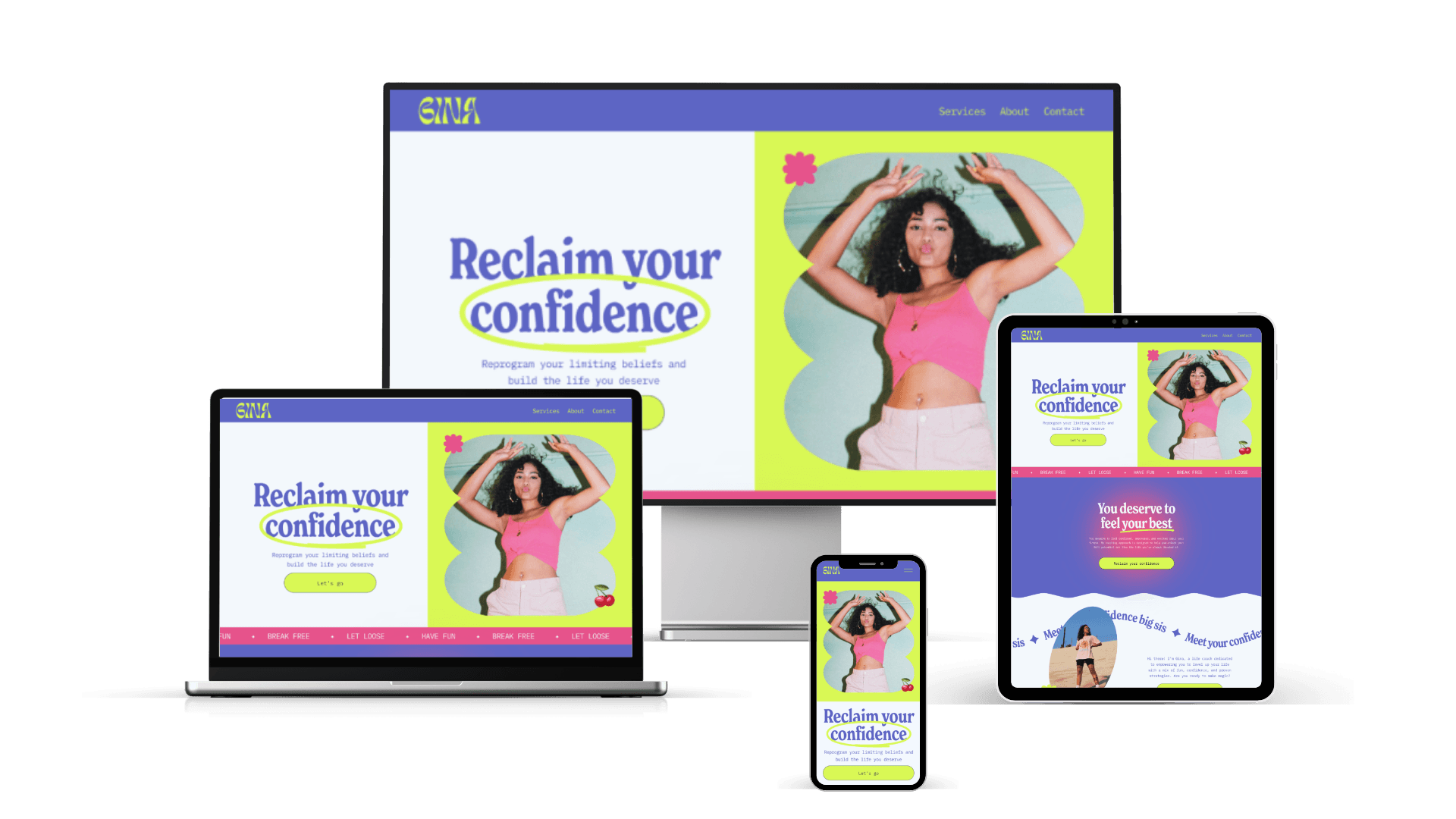 Cheerful woman at desk