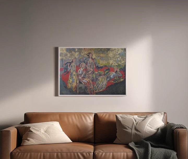 premium art poster and canvas prints, with originals available, from QART , of the artwork " In the Moon Garden "