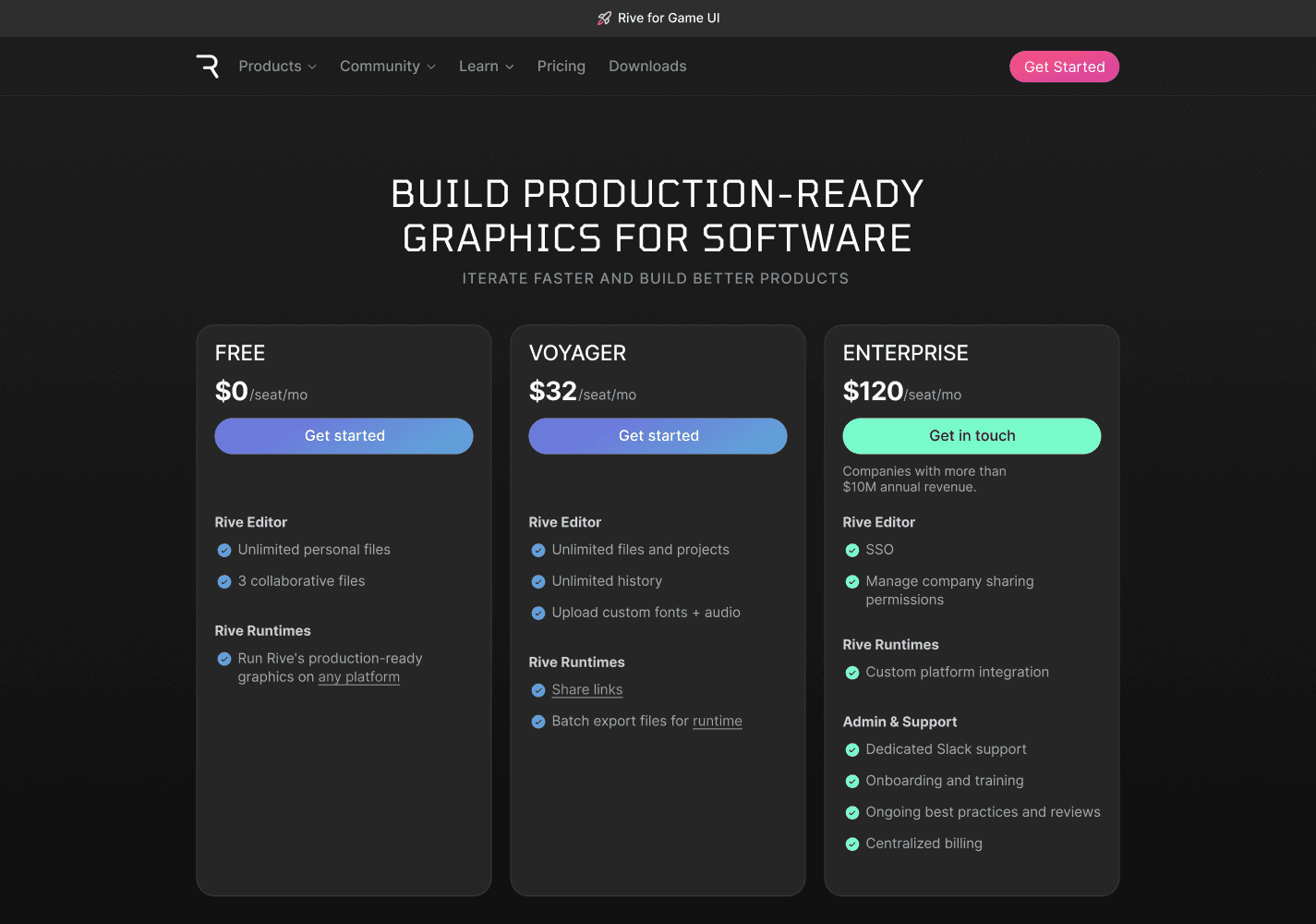 Prcing page component design