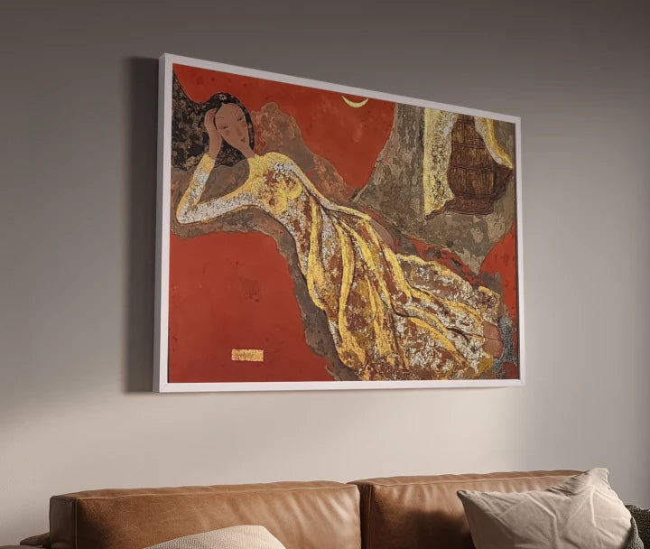 premium art poster and canvas prints, with originals available, from QART , of the artwork " Crescent Moon "