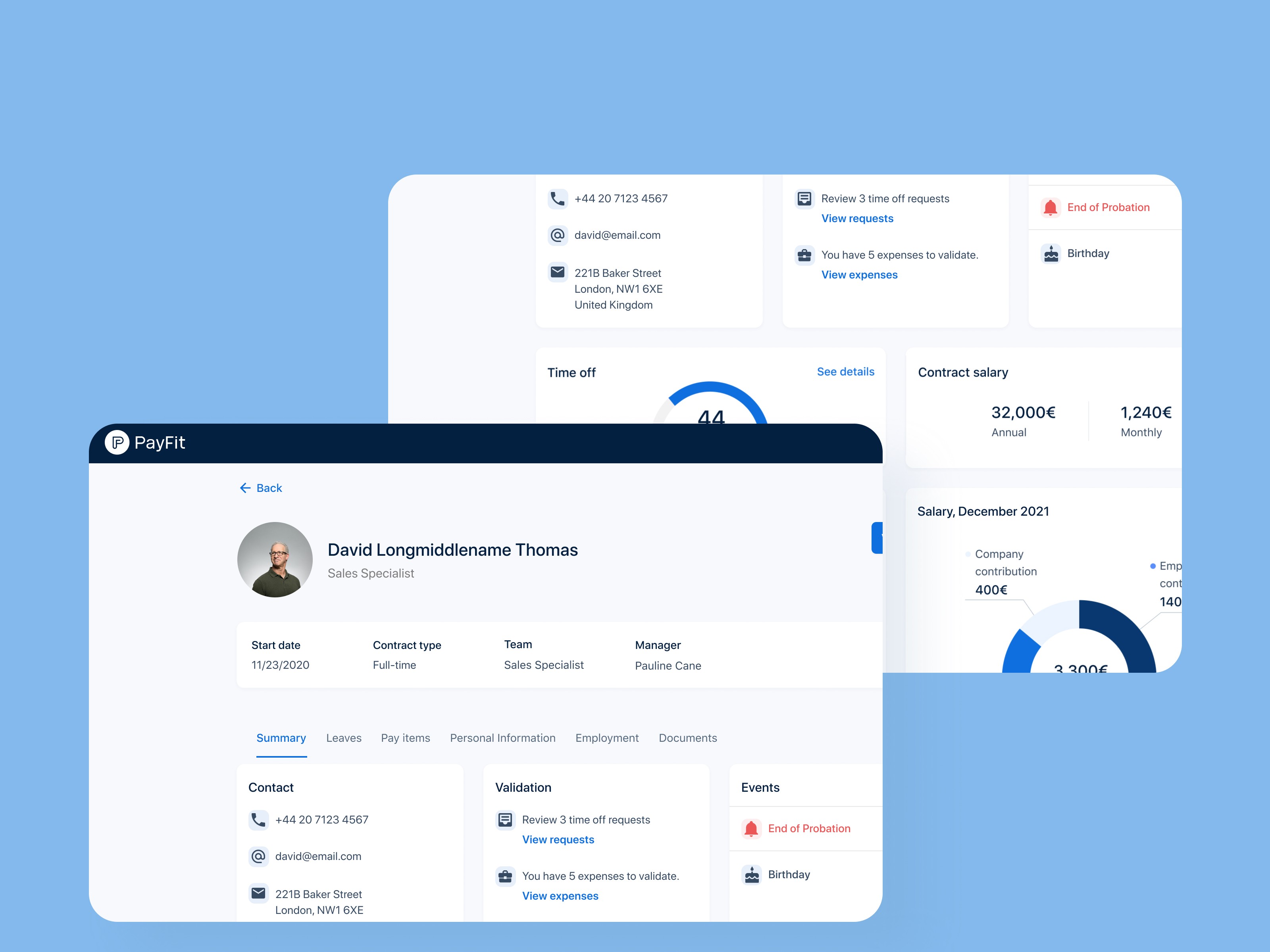 Payfit Employee Summary