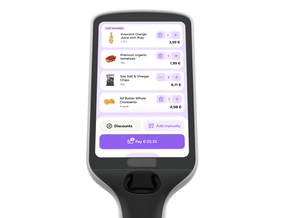 handheld scanner cart screen - shopreme Self-Checkout solutions
