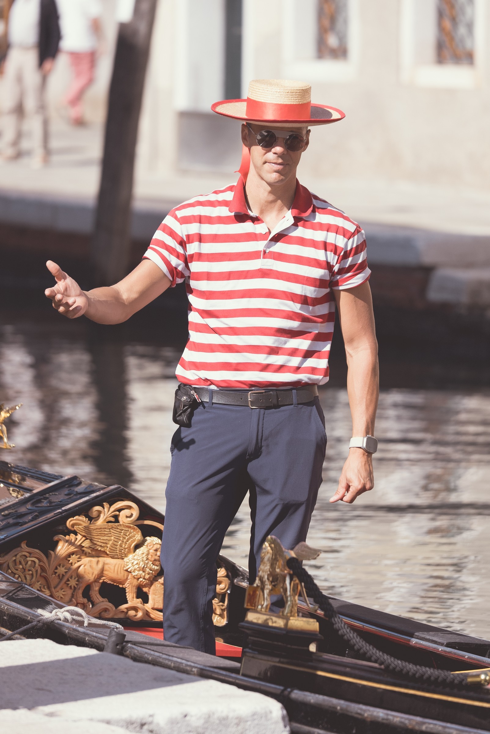 TRAVEL — A gondolier at work, Venice.