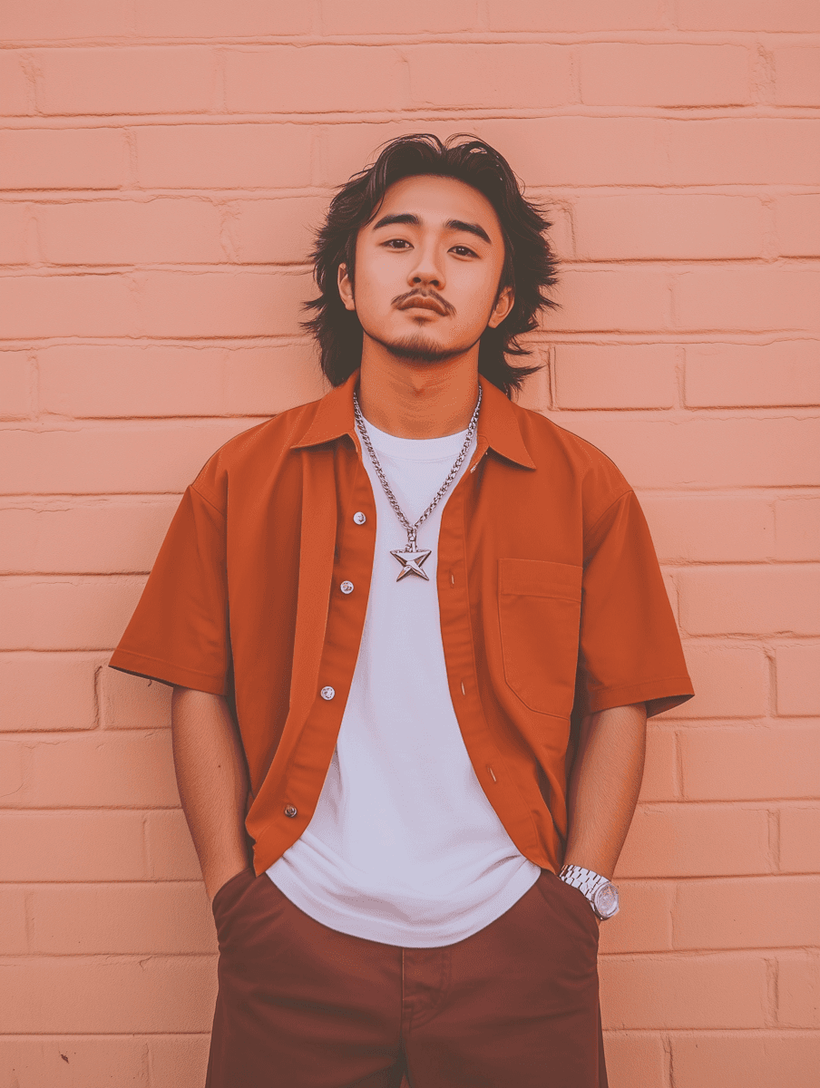 man wearing black crew-neck shirt