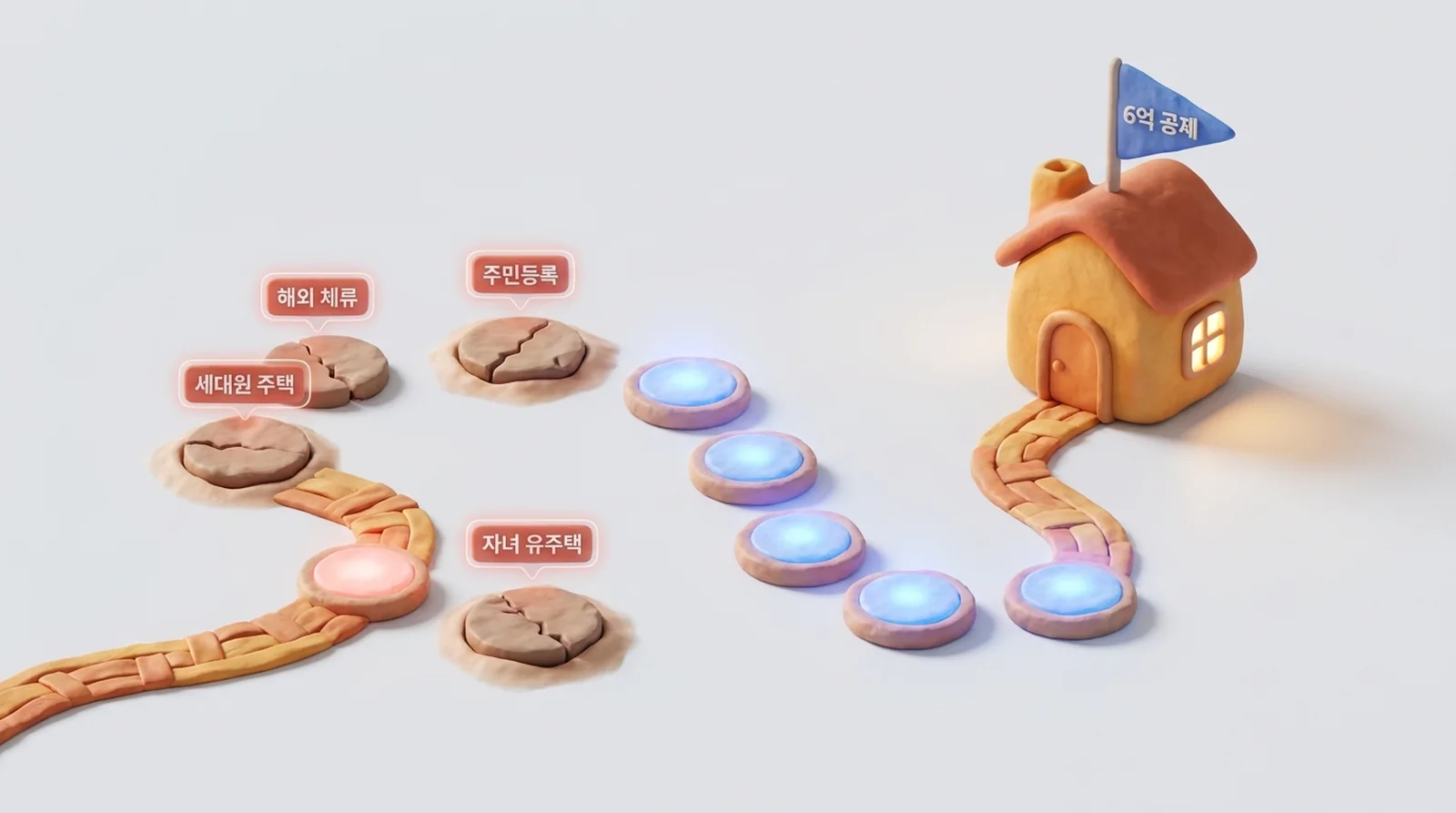 동거주택 상속공제를 놓치는 4가지 경우: 해외 체류, 주민등록, 세대원 주택, 자녀 유주택 징검다리 은유