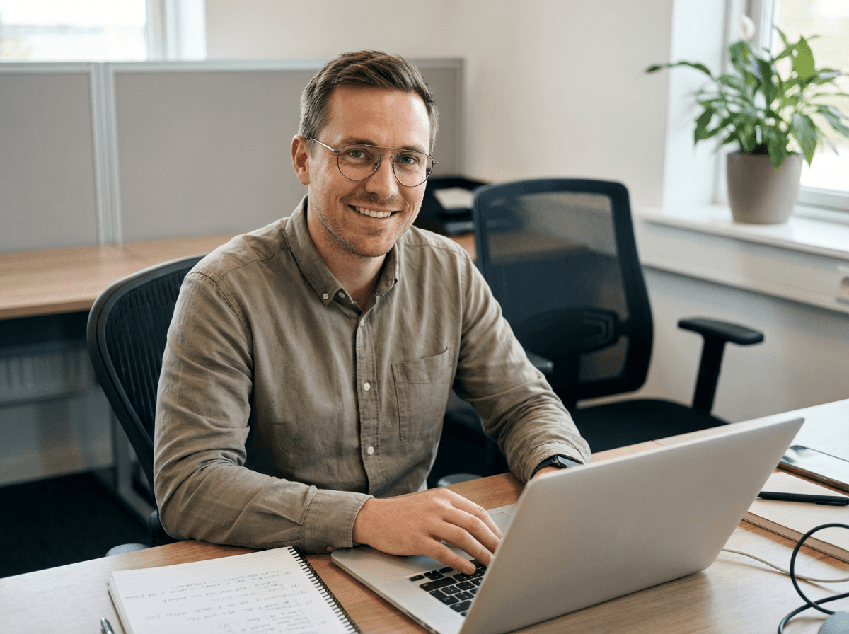 Datacenter naast boslandschap met zicht op heuvels en ochtendzon