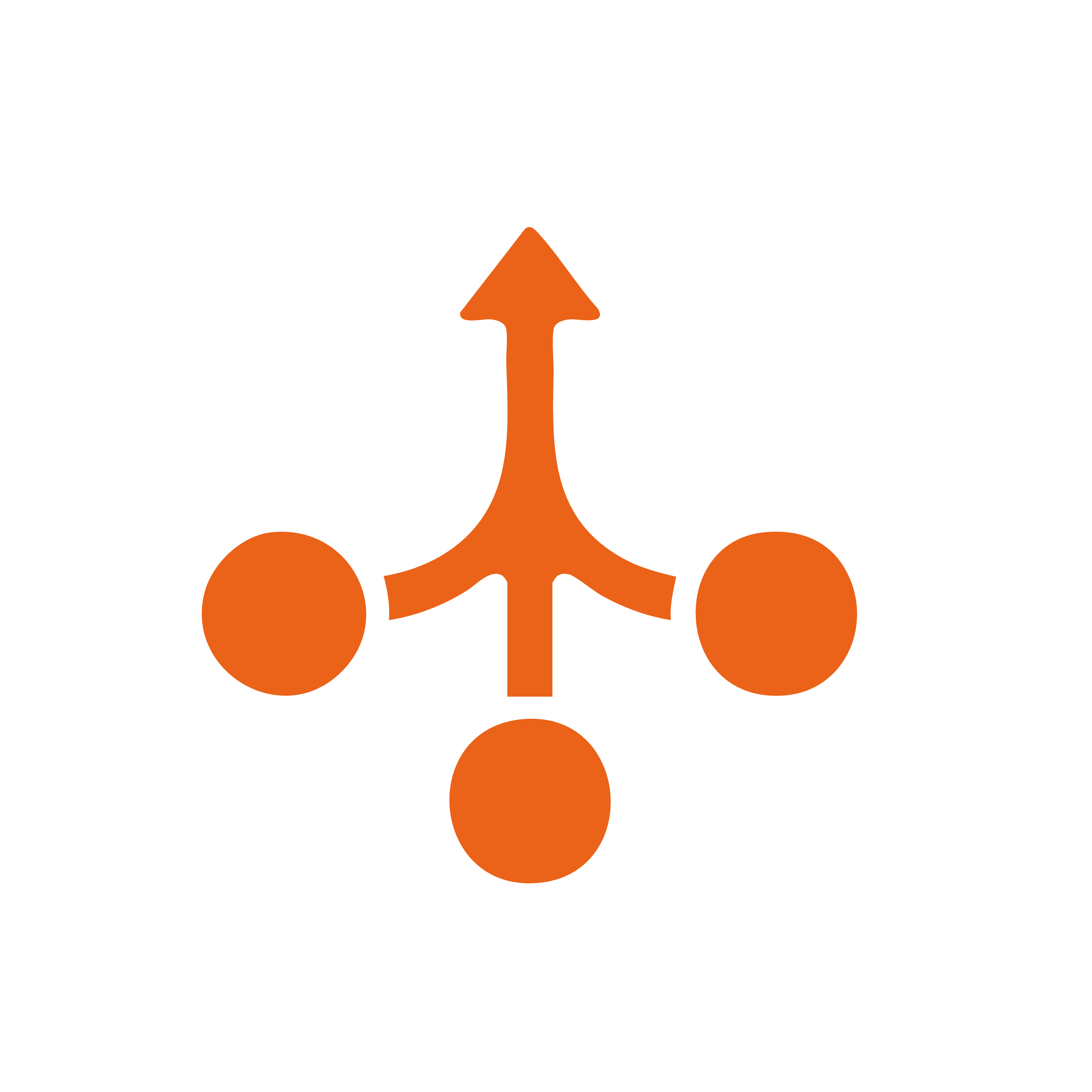 Orange icon of an arrow pointing upwards