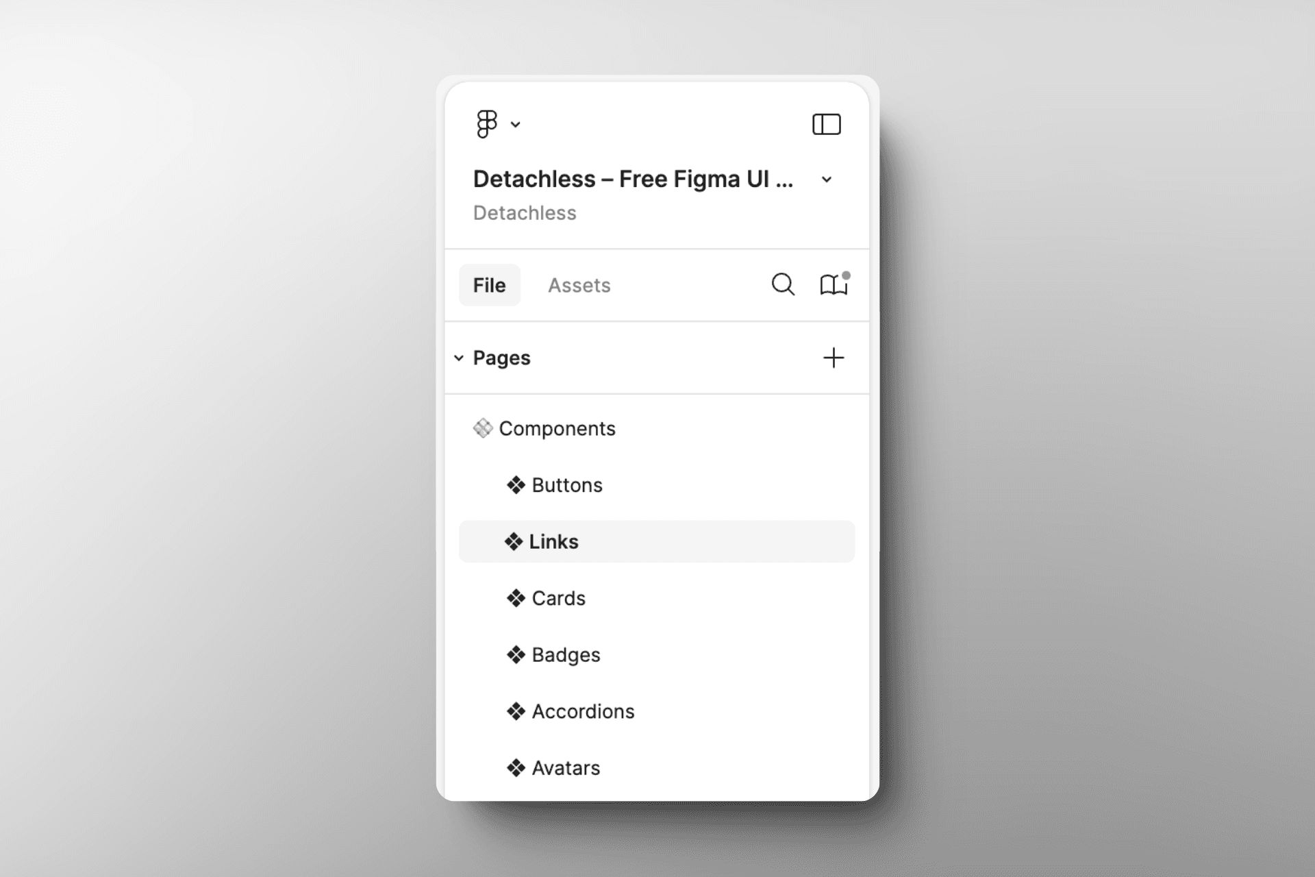 Pages for Categories Components Figma