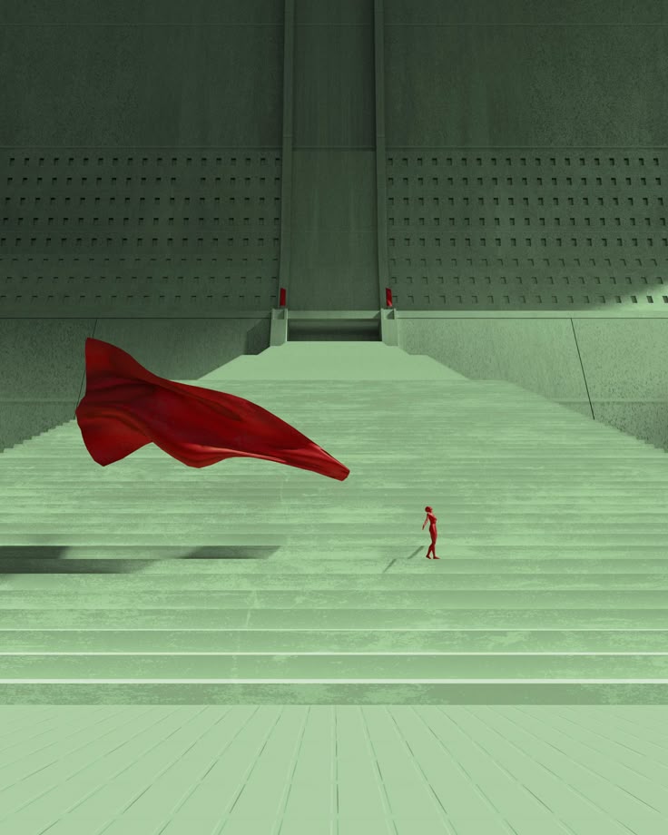 A tall clock tower with a red sky in the background