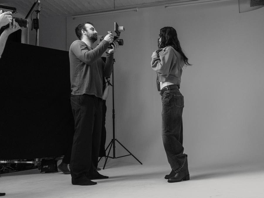 Behind-the-scenes photograph from the shoot