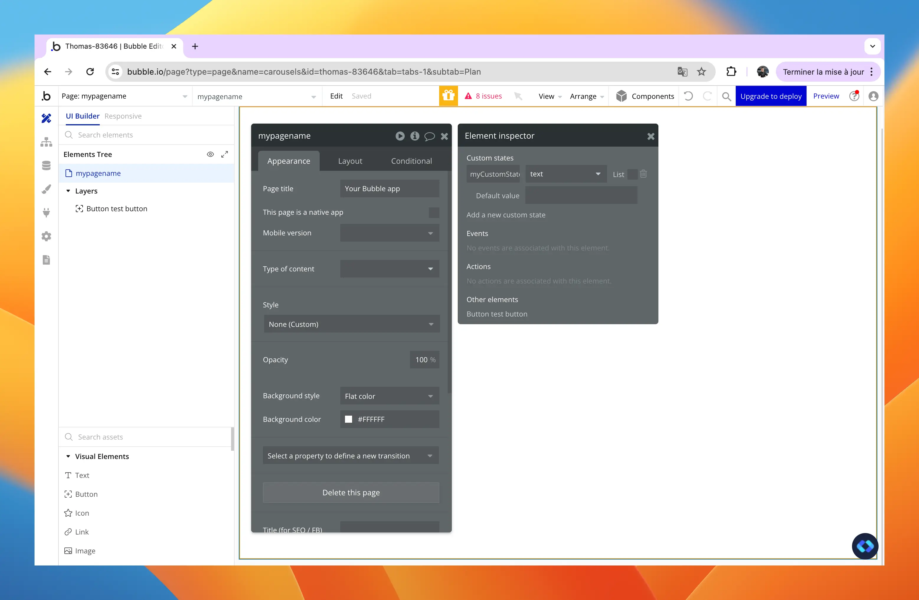 bubble.io custom state
