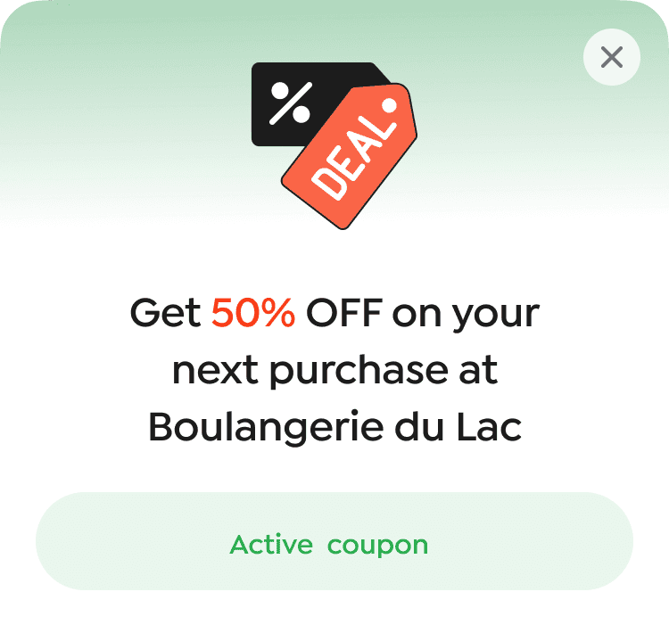 Promo card showing 10% off Monday PimPay purchase with active coupon deal