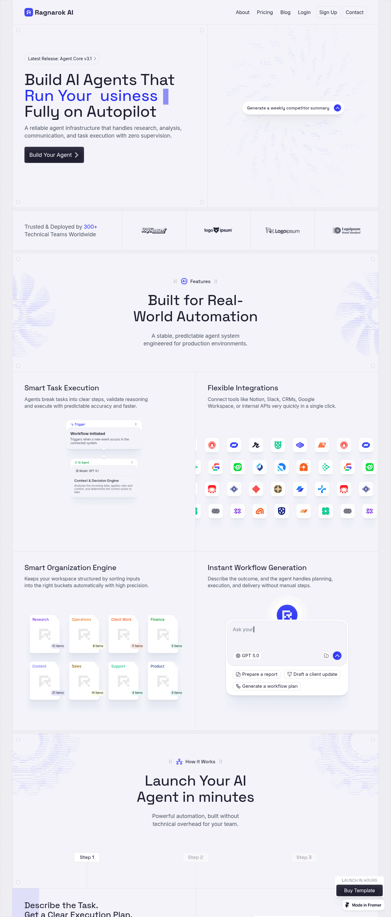 Ragnarok AI landing page powered by FrameAuth