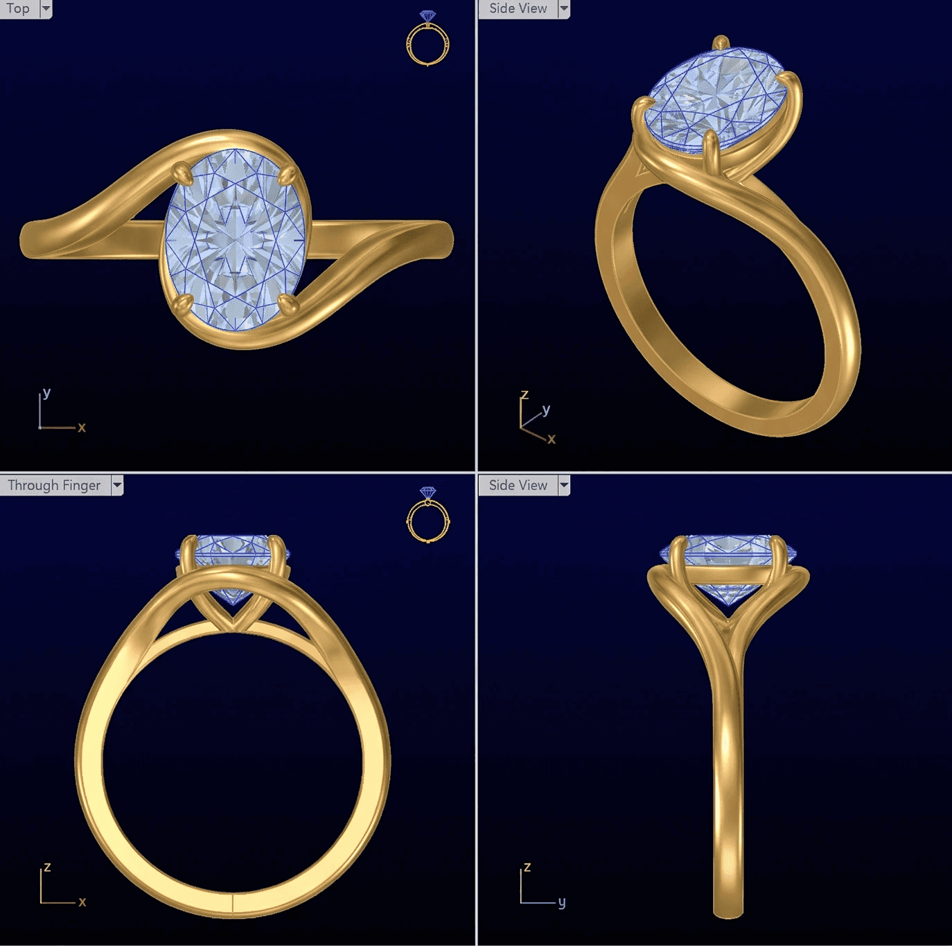 3D CAD for signature East-West ring made by Lab Grown dreams.