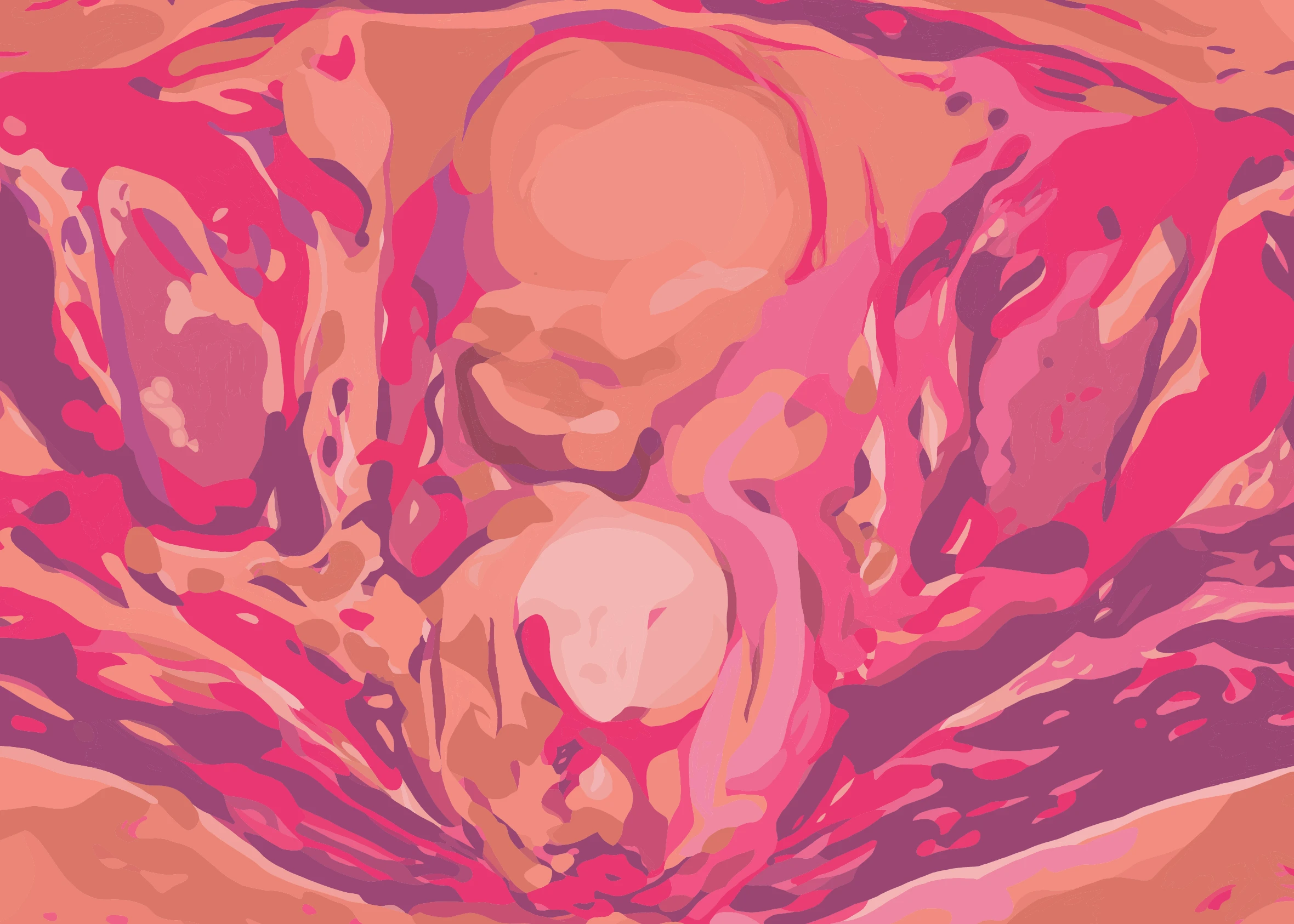 illustration abstraite aux couleurs chaudes réalisées par Peggy Francart