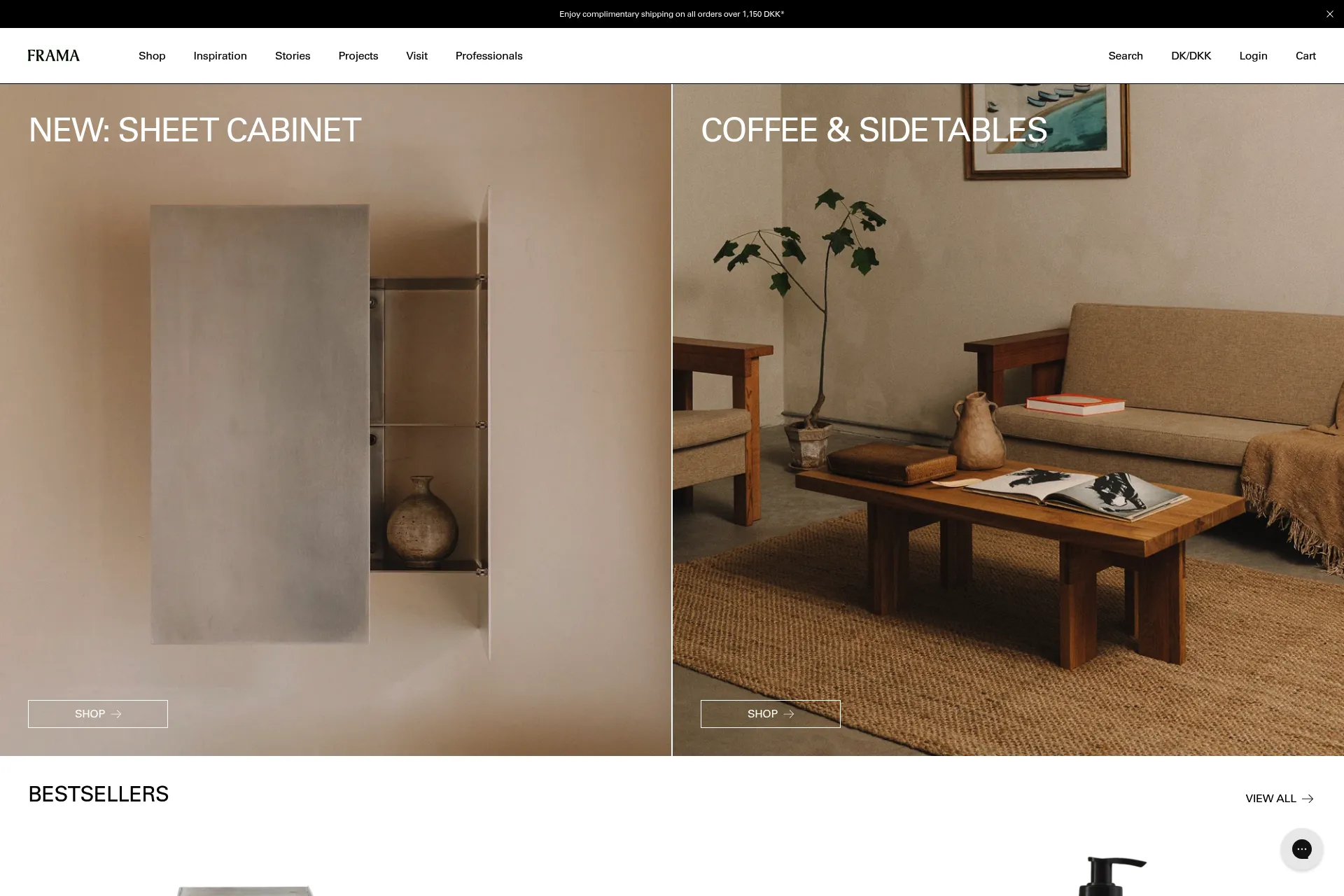 Screenshot of FRAMA website