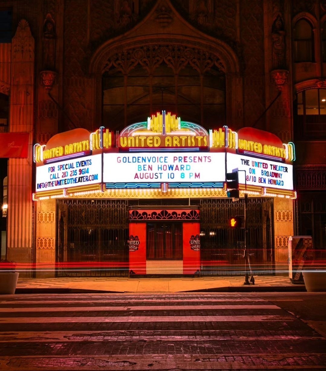 The United Theater On Broadway entrance and marquee