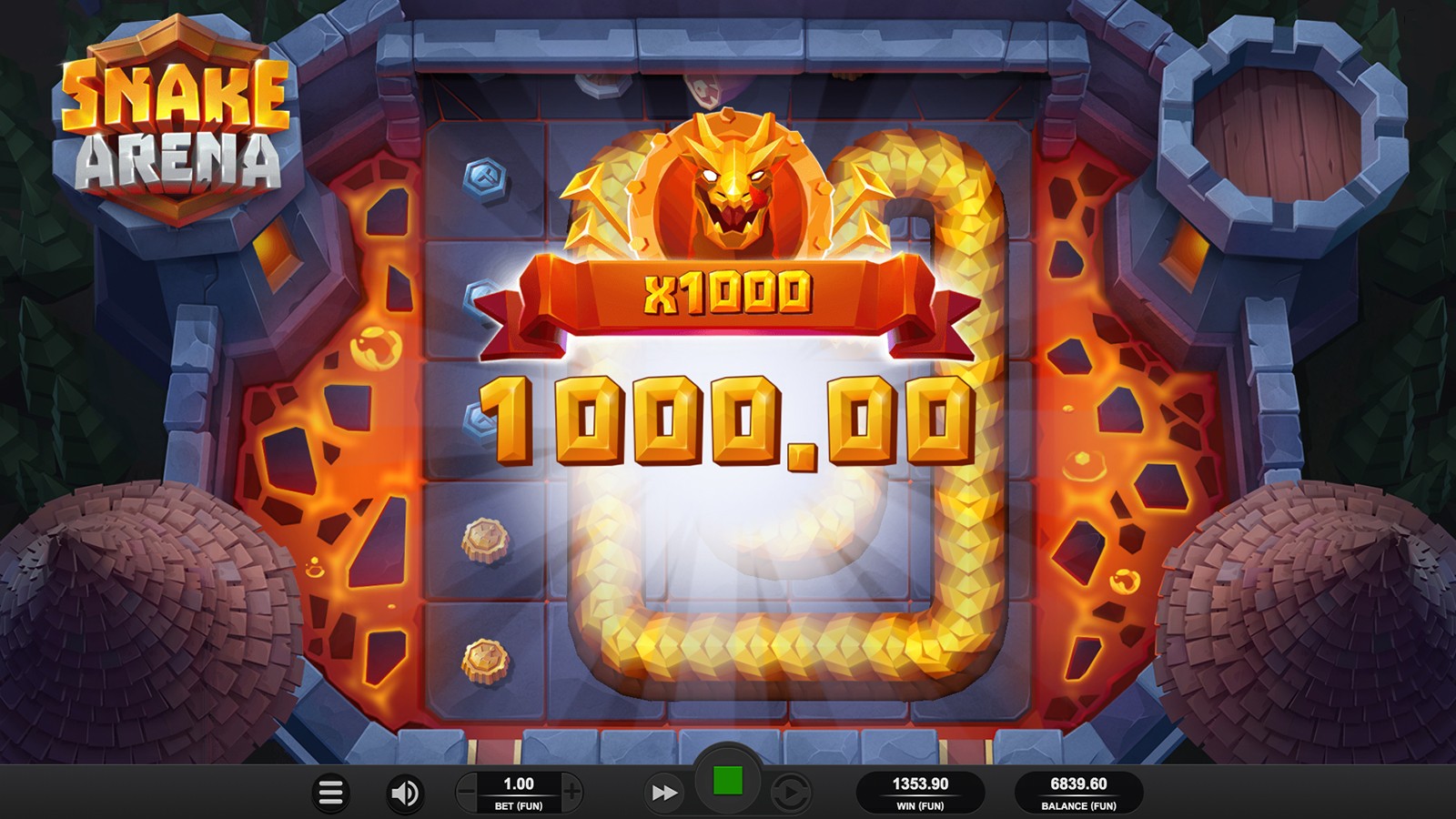 Snake Arena - capture officielle Relax Gaming