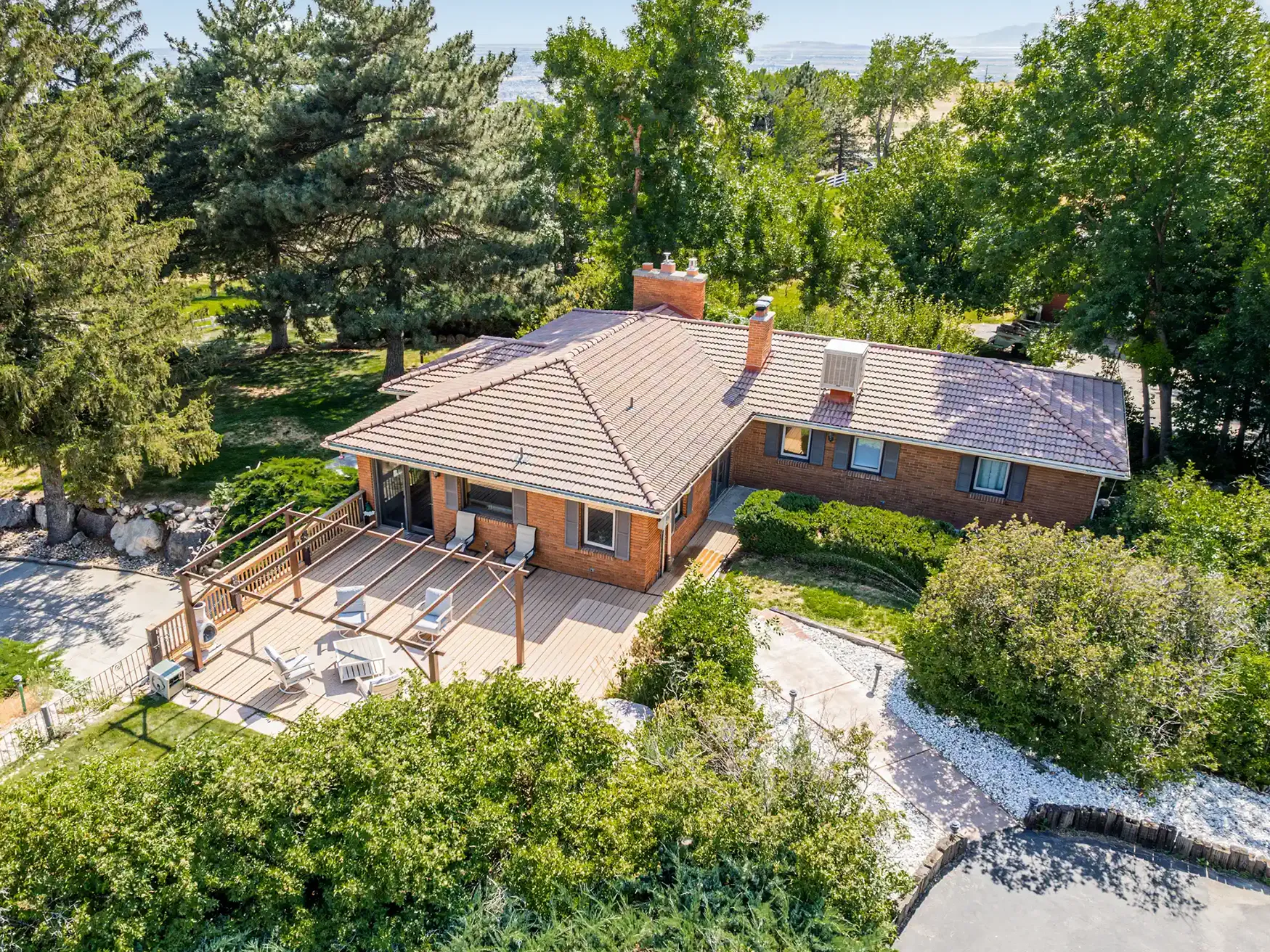 Exterior drone photo, Utah trees