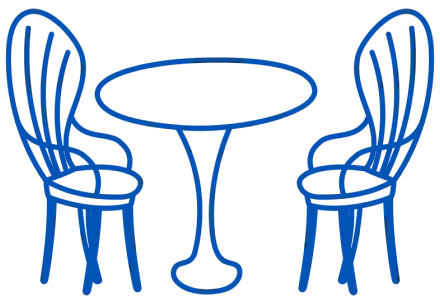 Cafe table and chairs