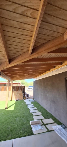 Paver walkway and covered patio in Tucson
