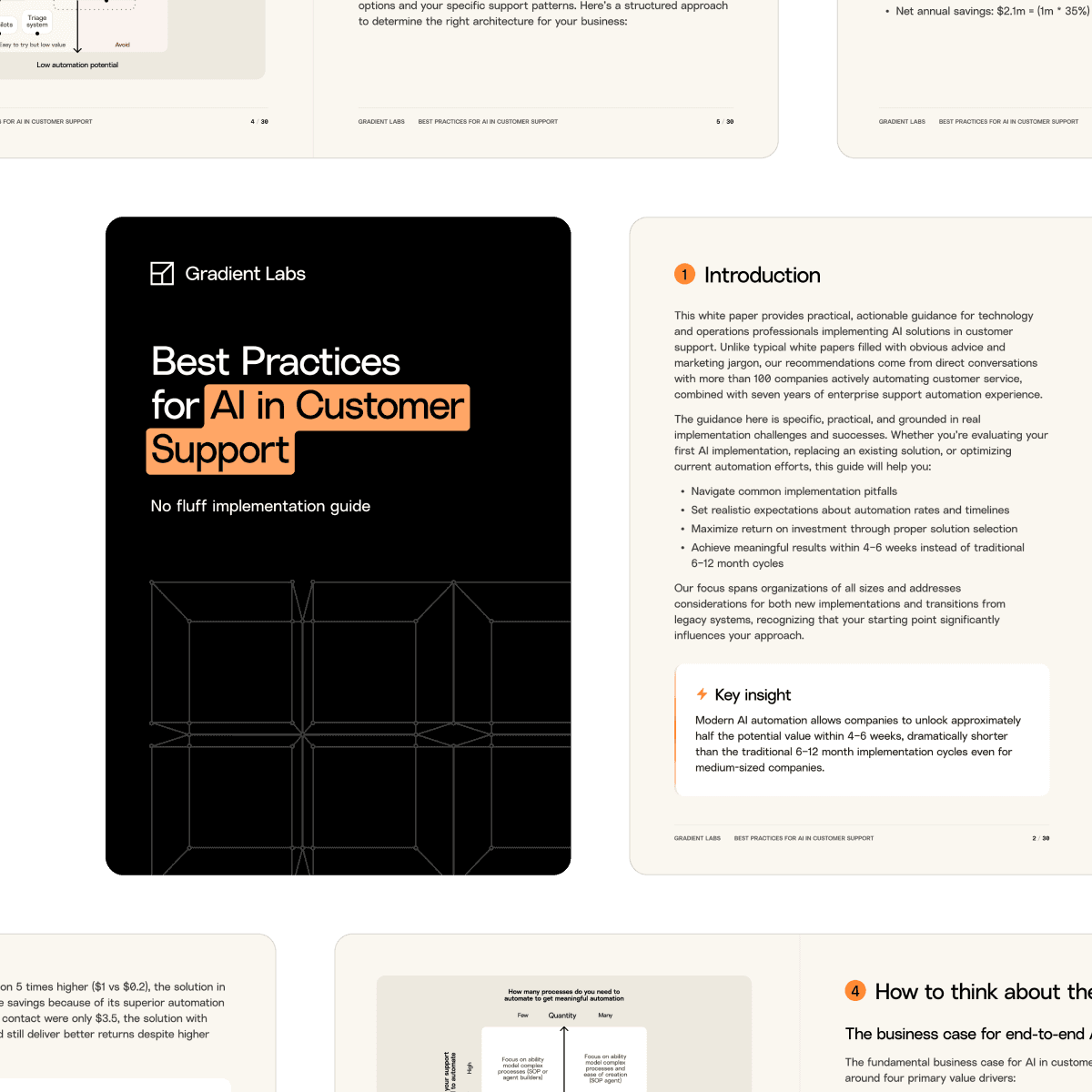 Sample of the best practices for AI in customer support white paper