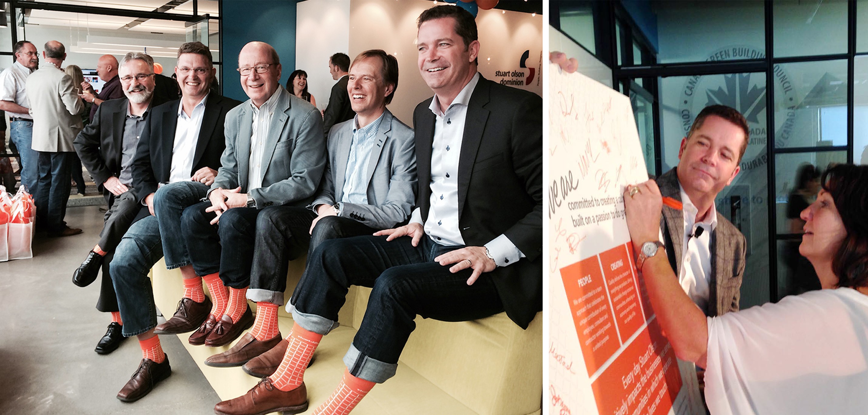 company executives standing beside new corporate fleet vehicles