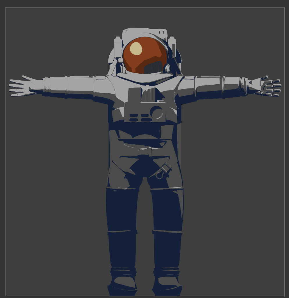The NPR render of the astronaut model.