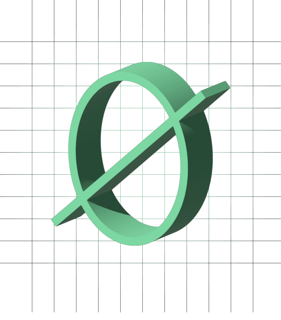 Durchgestrichener Kreis als Symbol für klare Differenzierung im Wettbewerb.