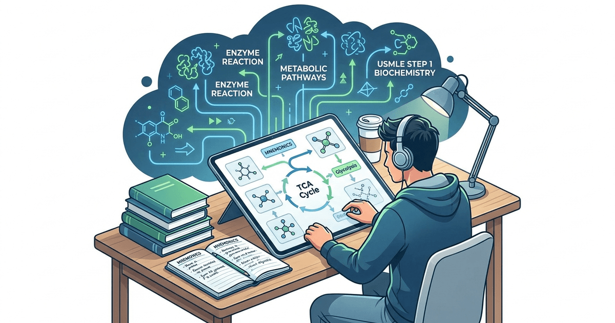 Cover: USMLE Step 1 Biochemistry: How Mnemonics and Probe Game Build Faster Recall