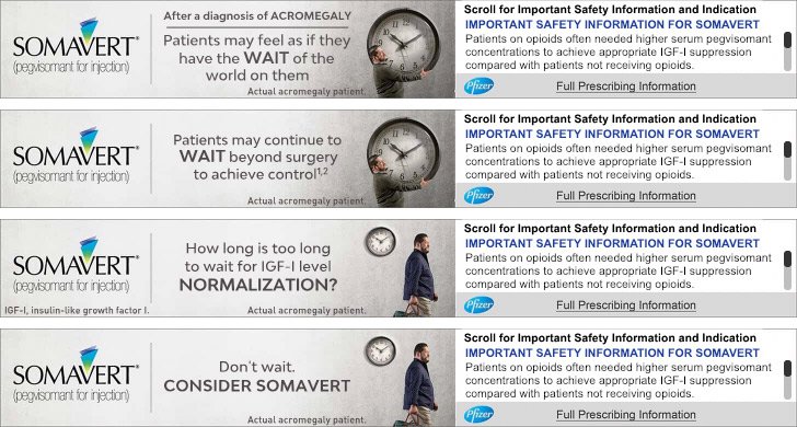 Pharma example of screenshots of each frame of the HTML5 ad