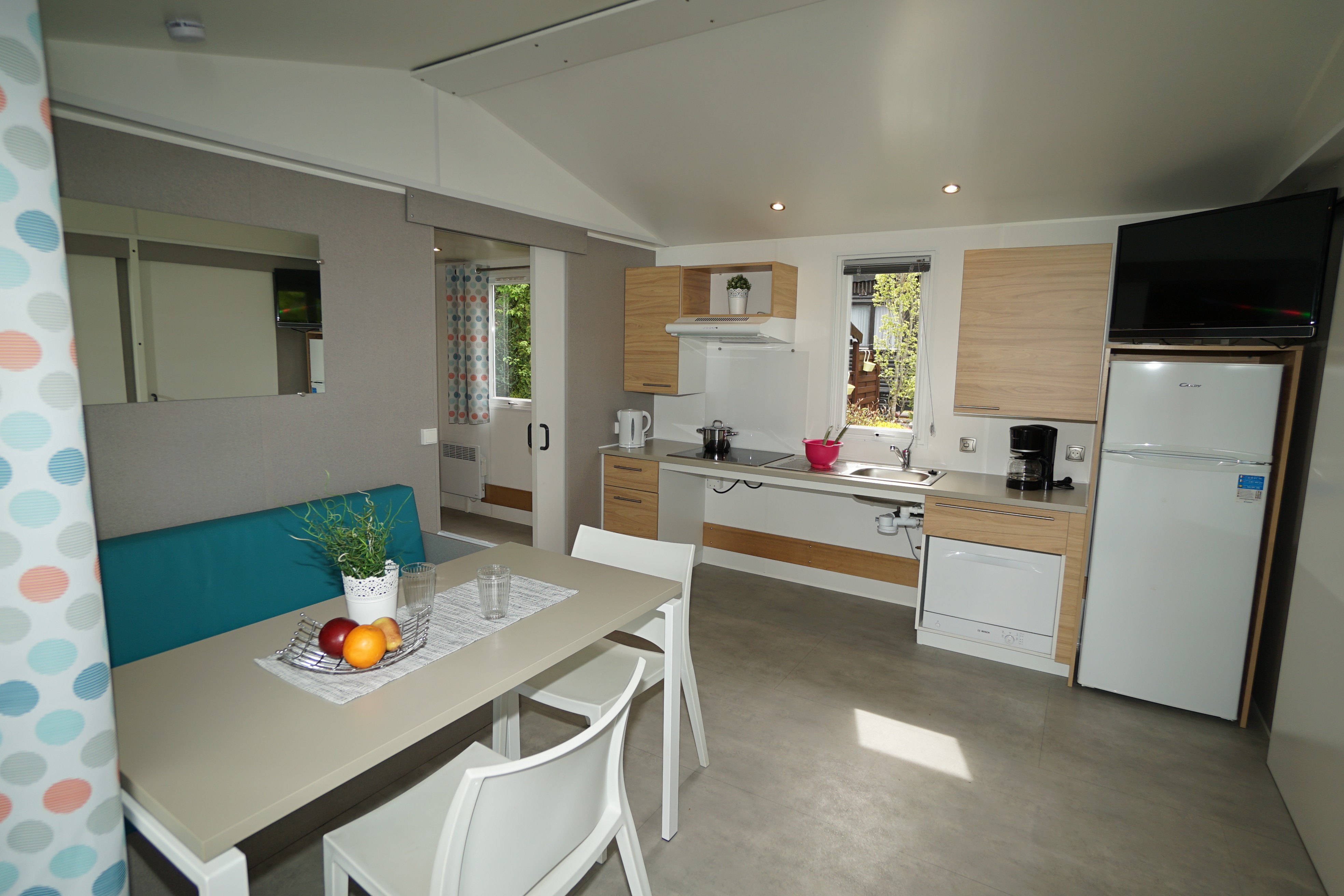 Living room with kitchen