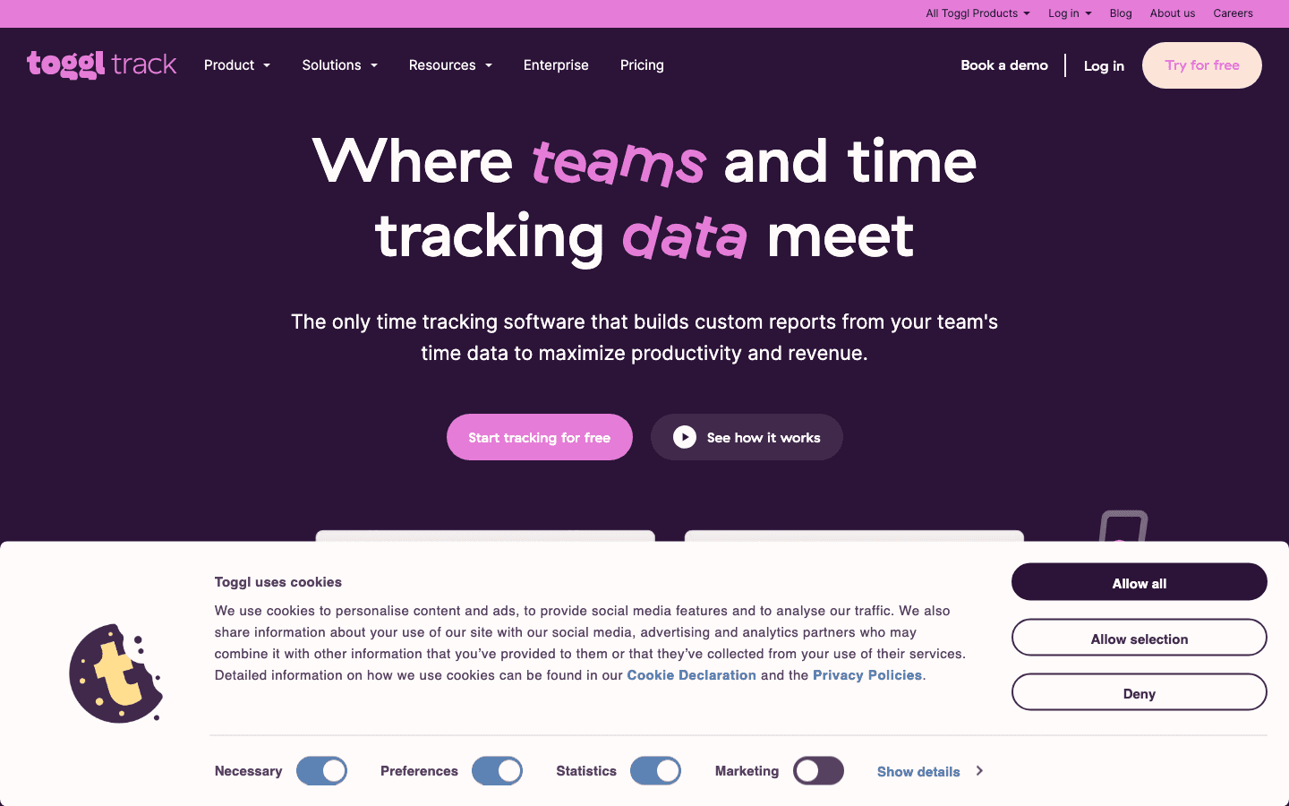 Toggl Track app screenshot