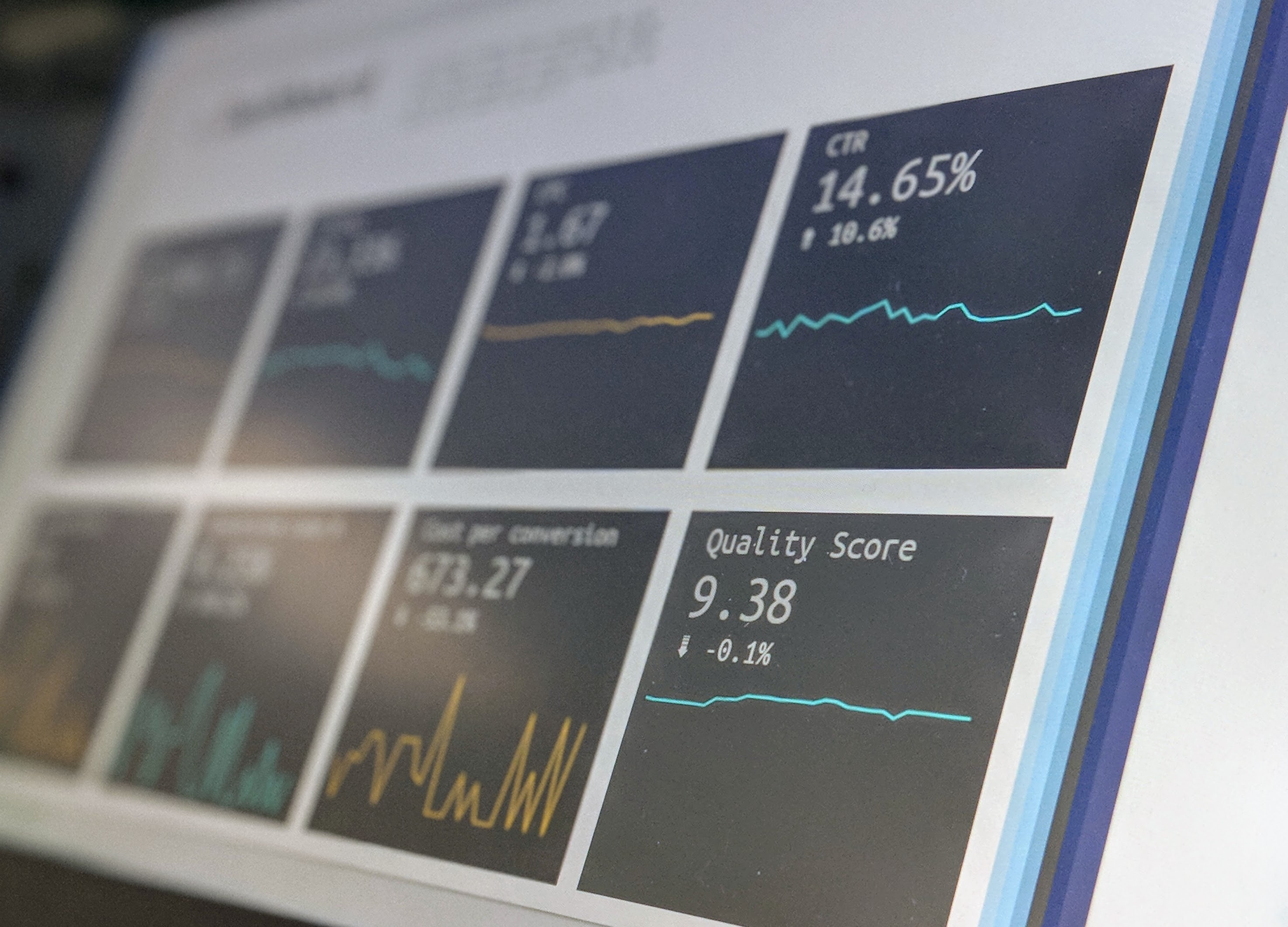 Turned on monitoring screen with cold email rate analytics