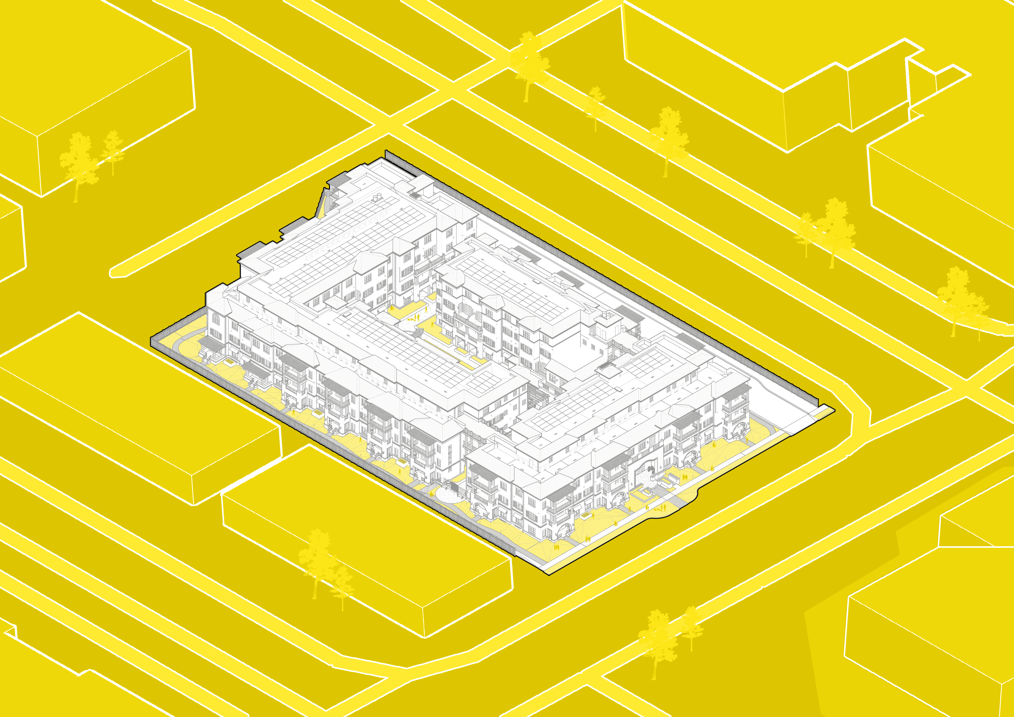 Site plan, isometric view