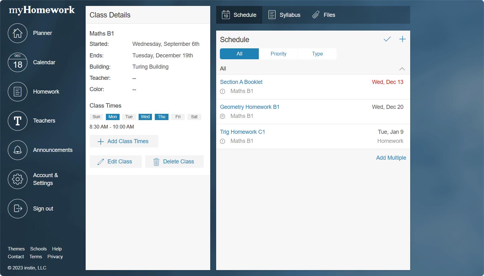 myHomework-assignment-and-class-tracker