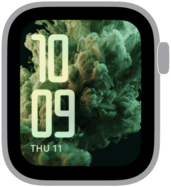 A selection from the Jade Atmos Apple Watch face collection
