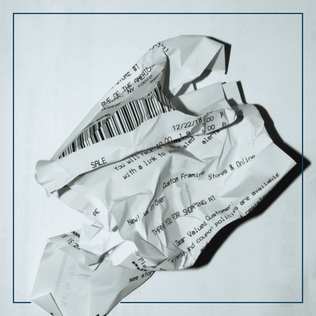 Ein zerknüllter Beleg