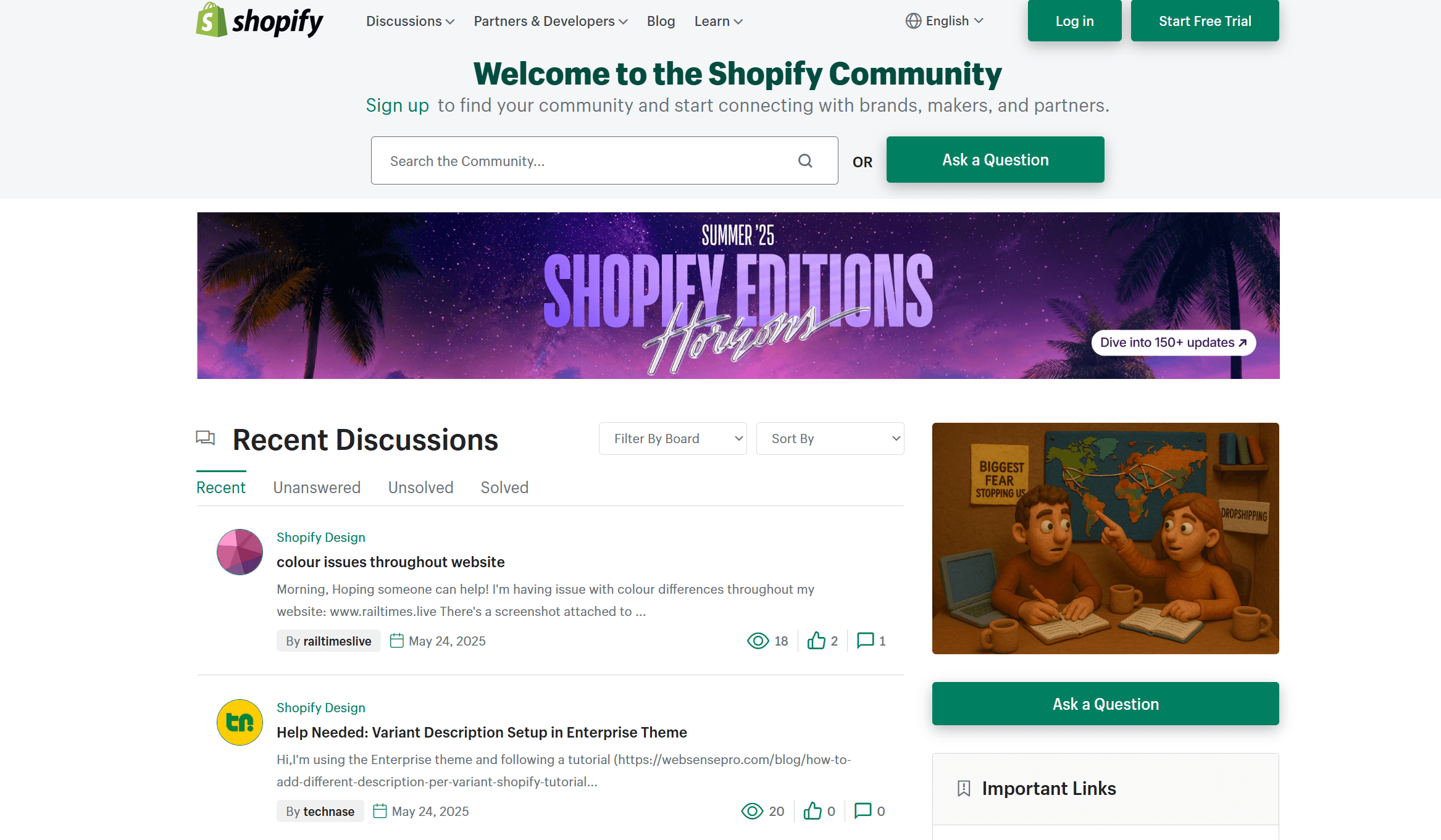 Shopify community - Recent discussions