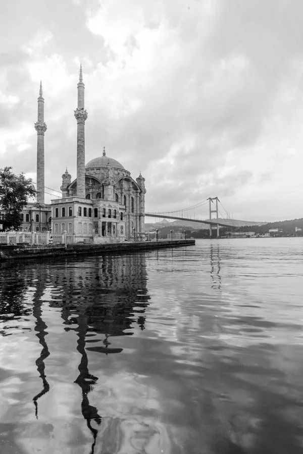 Water looking at a Istanbul Temple