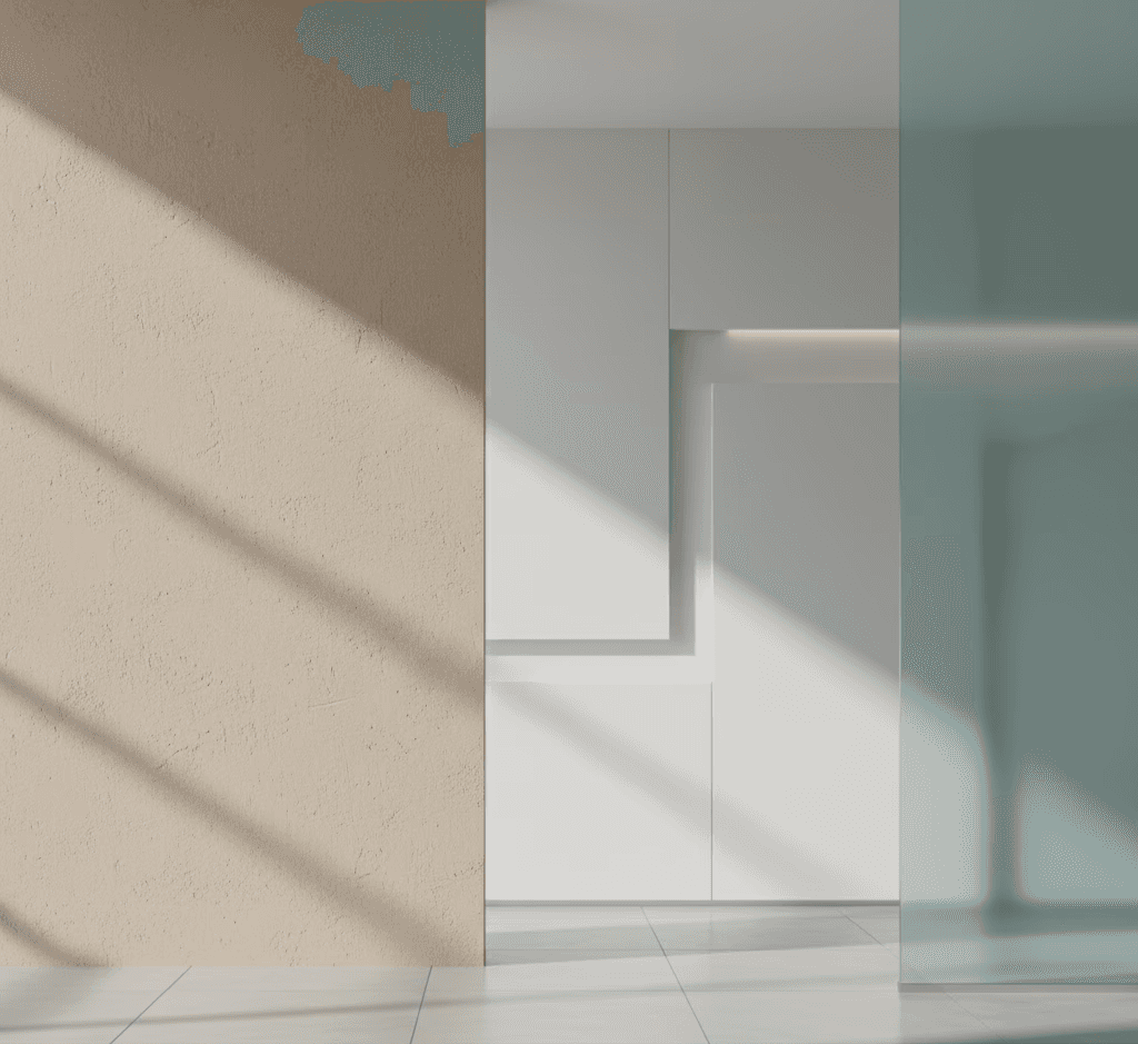 woman in blue tank top standing beside white wall