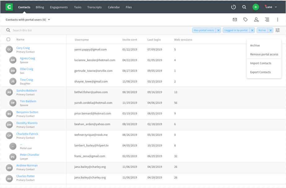 A huge discovery we made was that our users considered the entire family as the client not just individuals in the family. This lead to us testing out this family view.